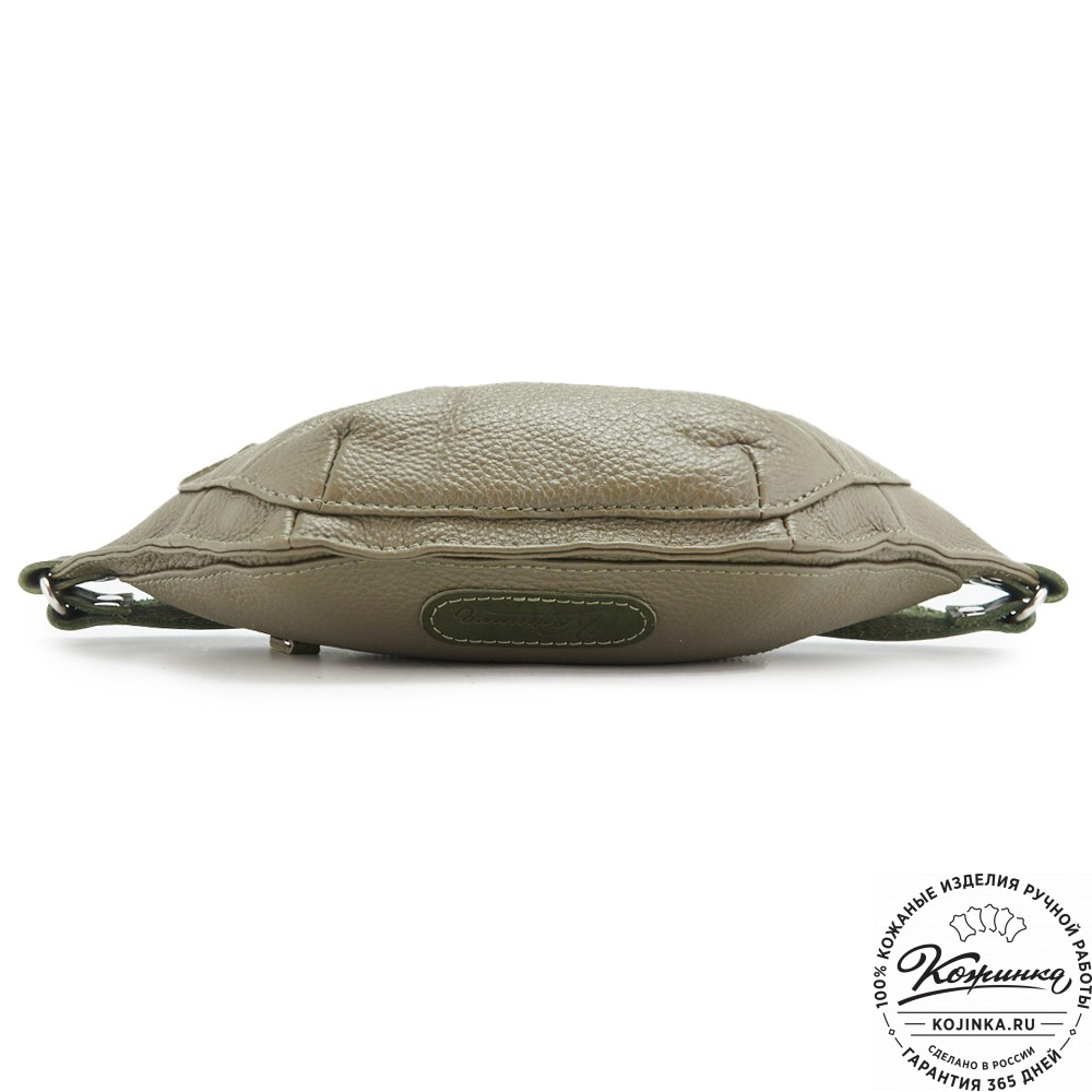 Кожаная сумка на пояс "Рики" (олива)